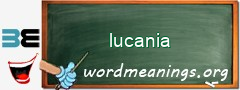 WordMeaning blackboard for lucania